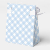 Einfache moderne Blue Kariert Bow Baby Dusche Geschenkschachtel (Rückseite)