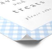 Einfache moderne Blue Kariert Bow Baby Duschsignat Poster (Ecke)