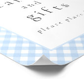 Einfache moderne Blue Kariert Bow Baby Duschsignat Poster (Ecke)