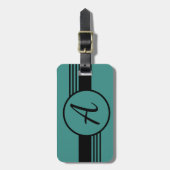 Einfache moderne Blue Monogram Initial Gepäckanhänger (Vorderseite vertikal)