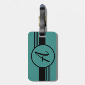 Einfache moderne Blue Monogram Initial Gepäckanhänger (Rückseite vertikal)