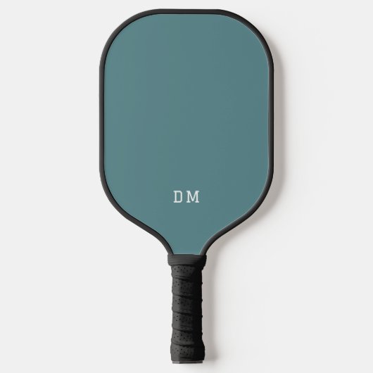 Einfache moderne Blue Monogram Initials Pickleball Schläger (Vorderseite)