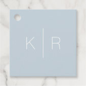 Einfache moderne Blue Monogram Wedding Vielen Dank Geschenkanhänger (Vorderseite)