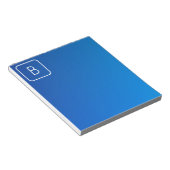 Einfache moderne Blue Ombre Gradient & Monogram Notizblock (angewinkelt)