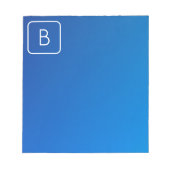 Einfache moderne Blue Ombre Gradient & Monogram Notizblock (Vorderseite)