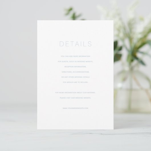 Einfache moderne Blue Wedding Card Einladung (Stehend Vorderseite)