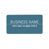 Einfache moderne Blue & White Business-Rücksendead Adressaufkleber (Vorne)