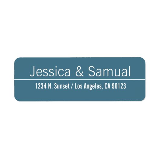 Einfache moderne Blue & White Wedding Rücksendeadr (Vorne)