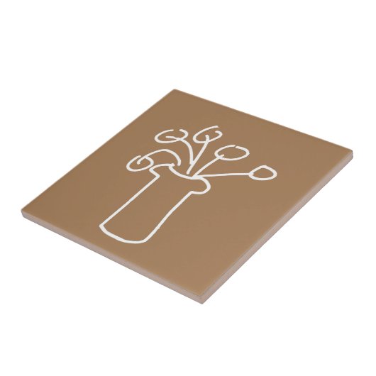 Einfache moderne Blume weiß Fliese (Seite)