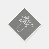 Einfache moderne Blume, weiß grau Serviette (Ecke)