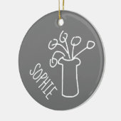 Einfache moderne Blume weiß Keramik Ornament (Links)