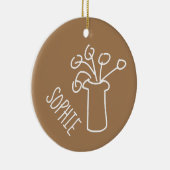 Einfache moderne Blume weiß Keramik Ornament (Rechts)