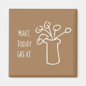 Einfache moderne Blume weiß Magnet (Vorne)