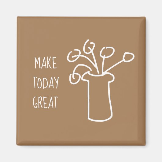 Einfache moderne Blume weiß Magnet (Vorne)