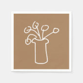 Einfache moderne Blume weiß Serviette (Vorderseite)