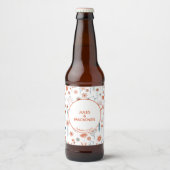 Einfache, moderne Blumen Bierflaschenetikett (Vorderseite)