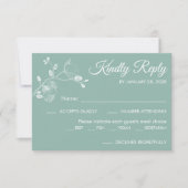 Einfache, moderne, blumengeschmückte Orchidee RSVP Karte (Vorderseite)