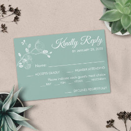 Einfache, moderne, blumengeschmückte Orchidee RSVP Karte