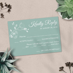 Einfache, moderne, blumengeschmückte Orchidee RSVP Karte