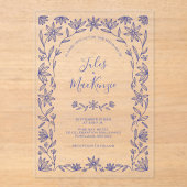 Einfache, moderne Blumenstrasse Kunst, Dichtung un Acryleinladungen (Vorderseite)