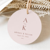 Einfache moderne Blush Brown Monogram Wedding Geschenkanhänger