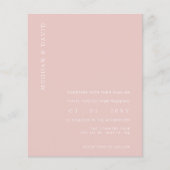 Einfache, moderne Blush Hochzeitseinladung (Vorderseite)