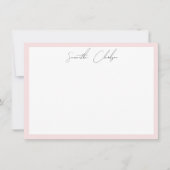 Einfache, moderne Blush Pink Border Handgeschriebe Mitteilungskarte (Vorderseite)