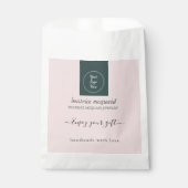 Einfache, moderne Blush-Rosa-Logo-Geschenktasche Geschenktütchen (Vorderseite)