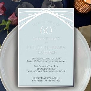 Einfache moderne Bögen 60. Hochzeitstag-Feier Folieneinladung