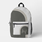 Einfache moderne Bogenart mit Monogramm Initial Bedruckter Rucksack (Vorderseite)