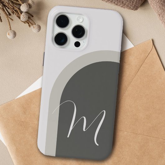 Einfache moderne Bogenart mit Monogramm Initial iPhone Hülle