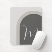 Einfache moderne Bogenart mit Monogramm Initial Mousepad (Mit Mouse)