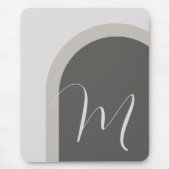 Einfache moderne Bogenart mit Monogramm Initial Mousepad (Vorne)