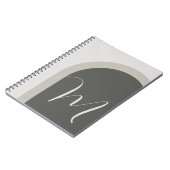 Einfache moderne Bogenart mit Monogramm Initial Notizblock (Linke Seite)