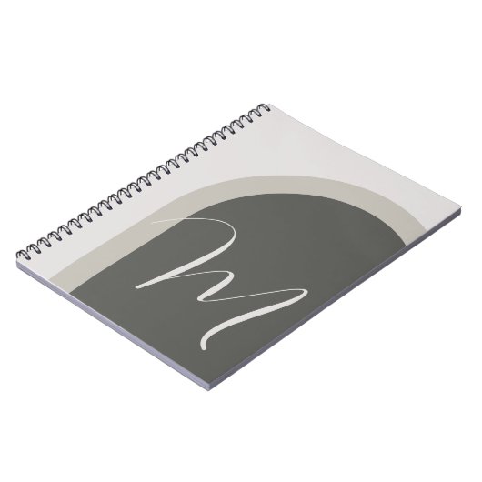 Einfache moderne Bogenart mit Monogramm Initial Notizblock (Linke Seite)