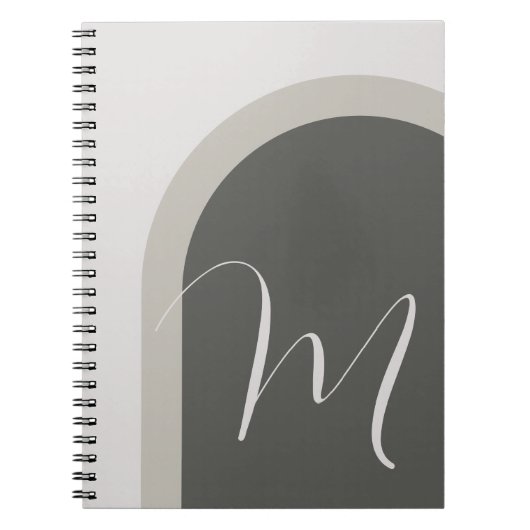 Einfache moderne Bogenart mit Monogramm Initial Notizblock (Vorderseite)