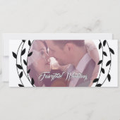 Einfache moderne Boho Black Leaf Wreath Wedding (Rückseite)