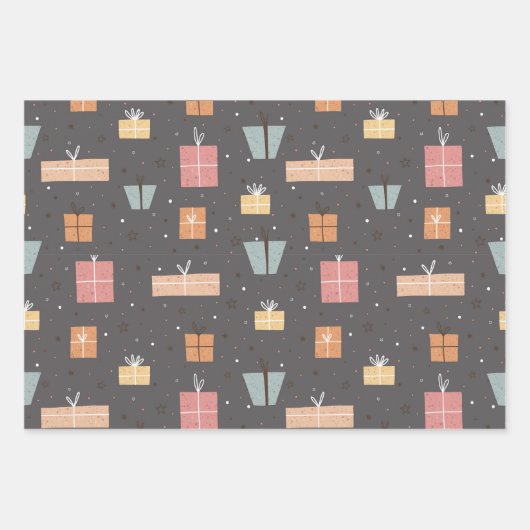 Einfache moderne Boho Minimalistische Weihnachten Geschenkpapier Set (Vorderseite 2)