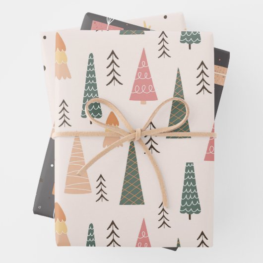 Einfache moderne Boho Minimalistische Weihnachten Geschenkpapier Set (Beispiel)