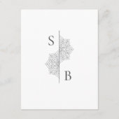 Einfache moderne Boho Monogram Mandala Wedding Begleitkarte (Rückseite)