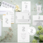 Einfache moderne Boho Monogram Mandala Wedding Einladung