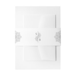 Einfache moderne Boho Monogram Mandala Wedding Einladungsbanderole