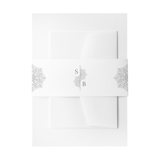 Einfache moderne Boho Monogram Mandala Wedding Einladungsbanderole (Vorderseite Beispiel)