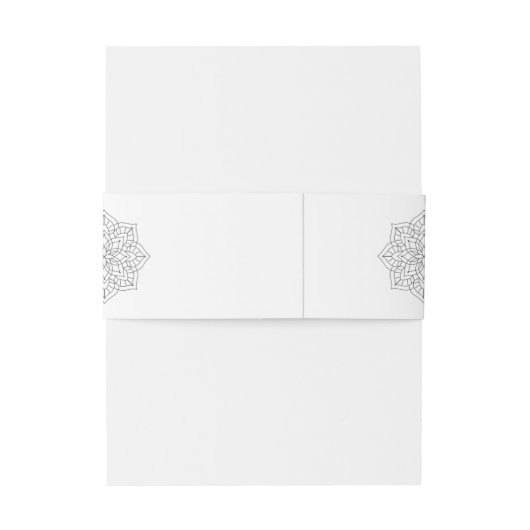 Einfache moderne Boho Monogram Mandala Wedding Einladungsbanderole (Rückseitenbeispiel)