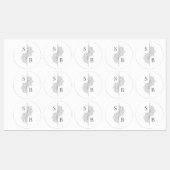 Einfache moderne Boho Monogram Mandala Wedding Etiketten (Blatt)