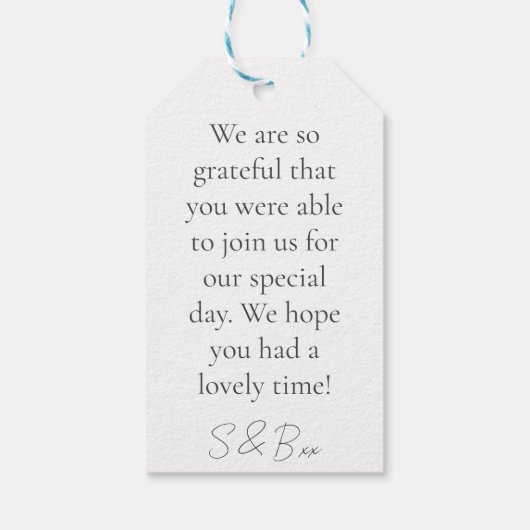 Einfache moderne Boho Monogram Mandala Wedding Geschenkanhänger (Rückseite)