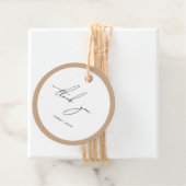 Einfache moderne Boho Tan Border Script Business Geschenkanhänger (Beispiel)