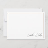 Einfache moderne Boho Tan Border-Skript Mitteilungskarte (Vorderseite)