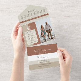 Einfache moderne Boho Wedding All In One Einladung