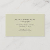 Einfache moderne Boho-Wildblumen auf Sage Green Visitenkarte (Rückseite)